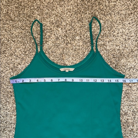 RW&CO Camisole, Cami Teal Spaghetti Strap Top - Picture 3 of 5